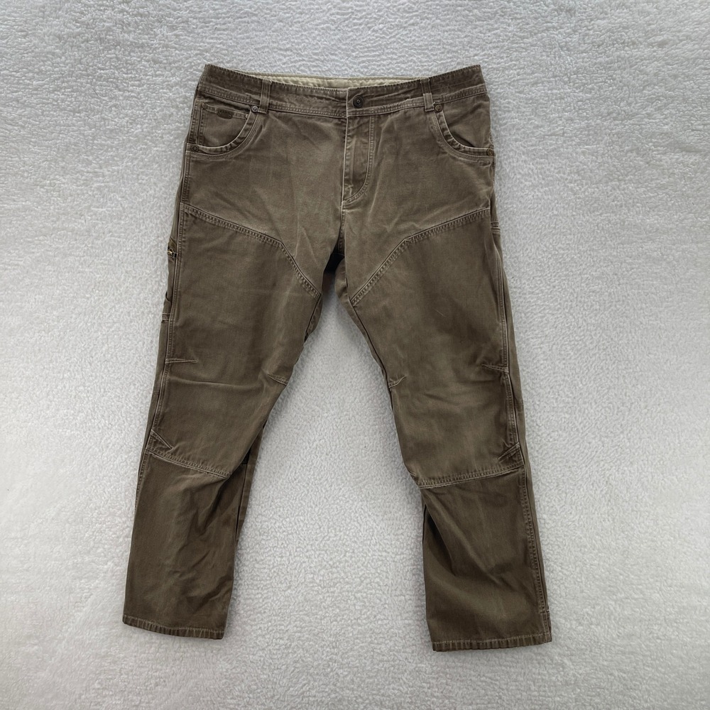 Kuhl Pants Mens 40x34 Brown The Law Double Knee Patina Dye Hiking Gorp Outdoor